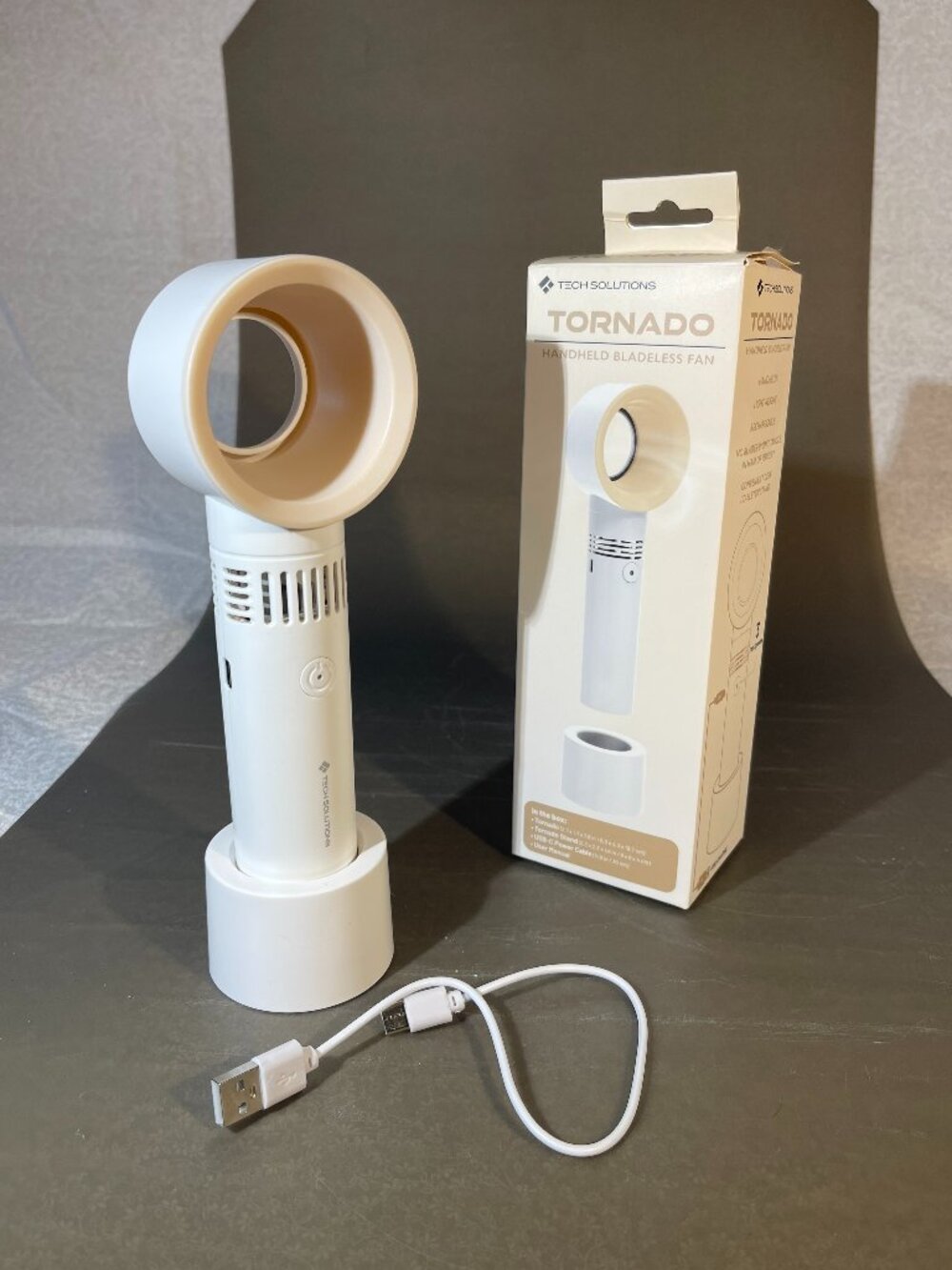 Tech Solutions Tornado Handheld Bladeless Fan White USB Indoor (2051)